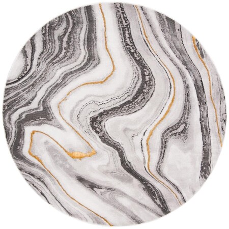 Safavieh 12 x 12 ft. Craft Power Loomed Round Area Rug; Grey & Gold CFT819F-12R